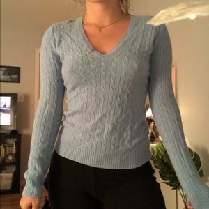 j. crew cashmere pullover light blue sweater soft!